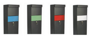 Pakkepostkasser i sort med hint av farge
